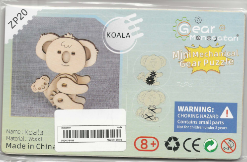 Koala Mini Mechanical Gear Puzzle (40 tokens)