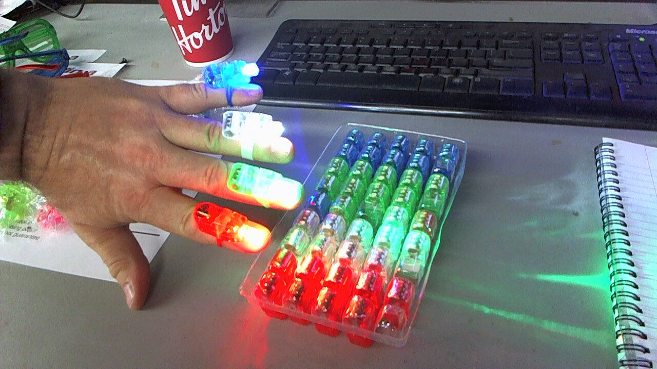 LED finger lights (8 Tokens)-random colour